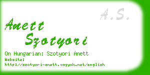 anett szotyori business card
